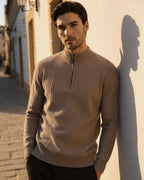 Luxury Ribbed Half Zip