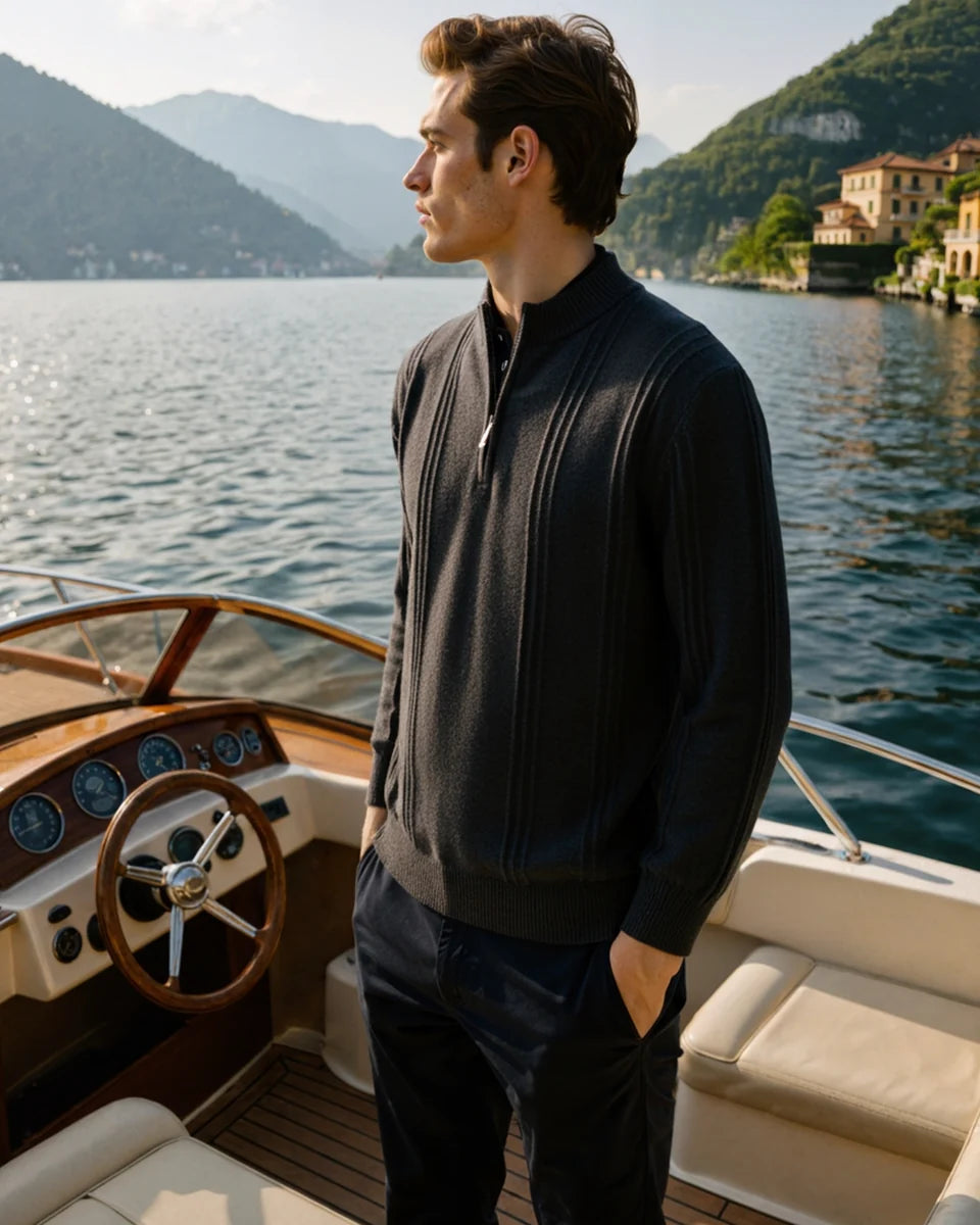 Luxury Ribbed Half Zip