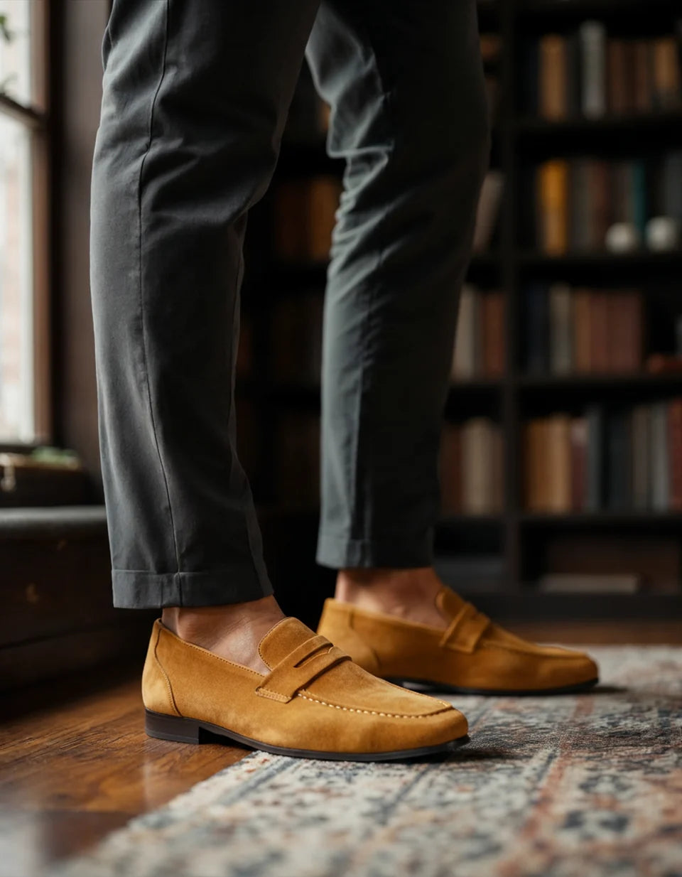 Premium Suede Penny Loafers