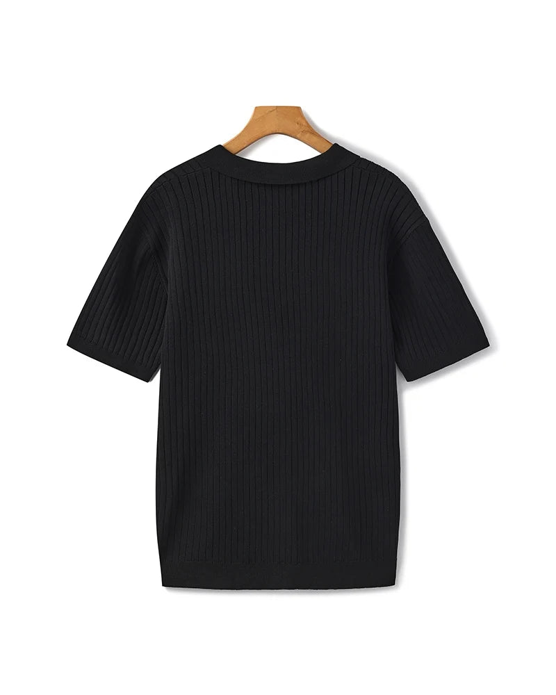 Luxury Ribbed Polo