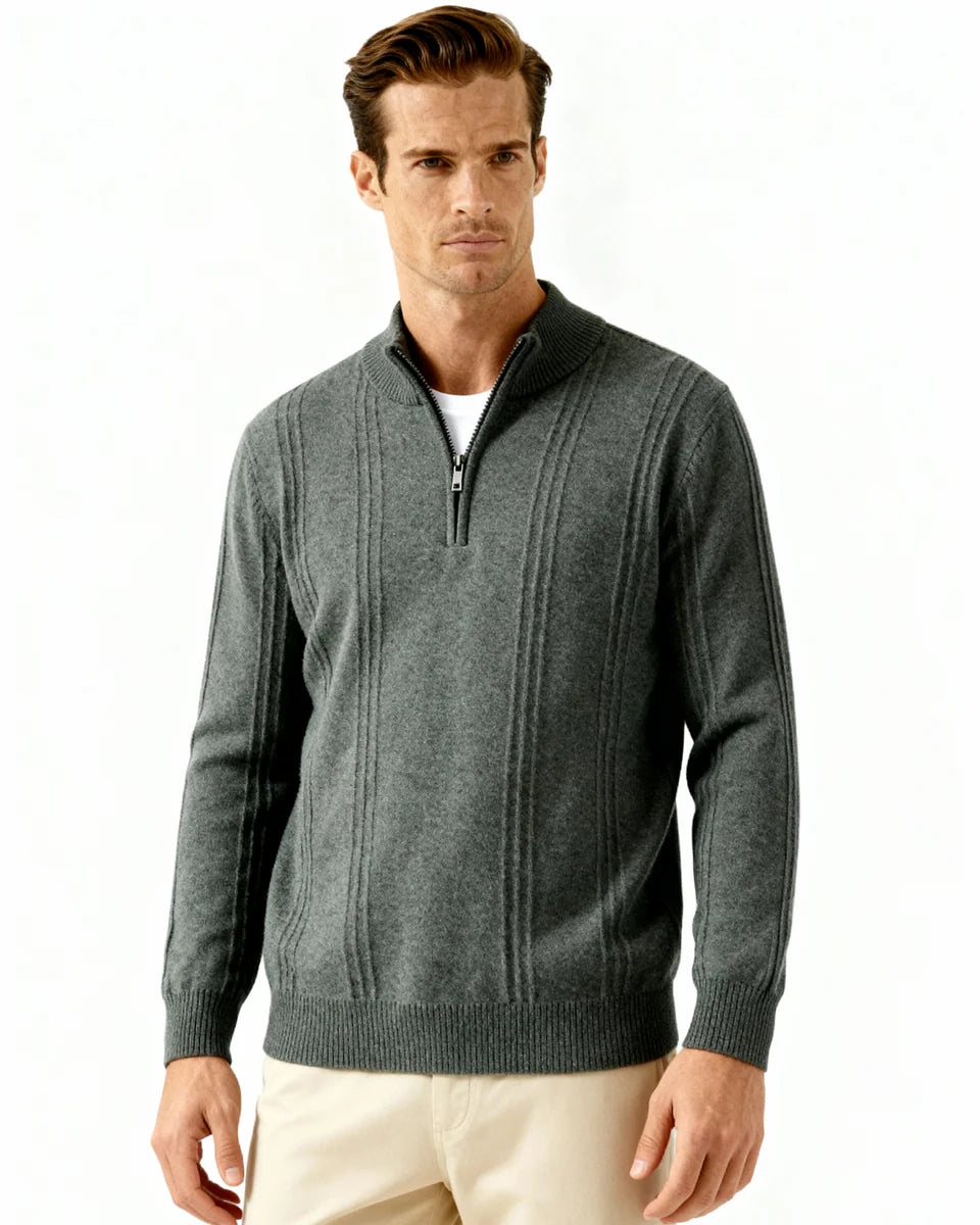 Luxury Ribbed Half Zip
