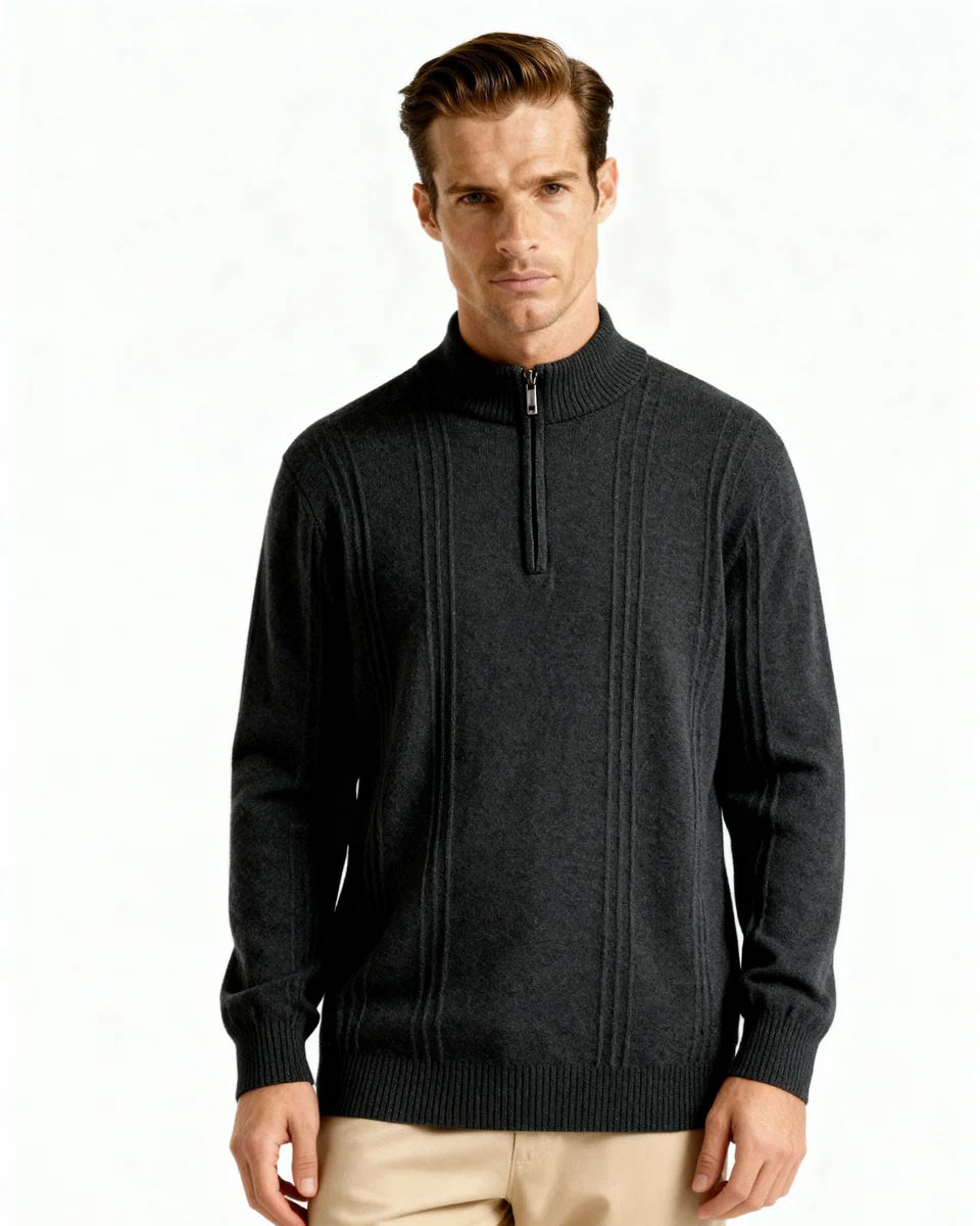 Luxury Ribbed Half Zip